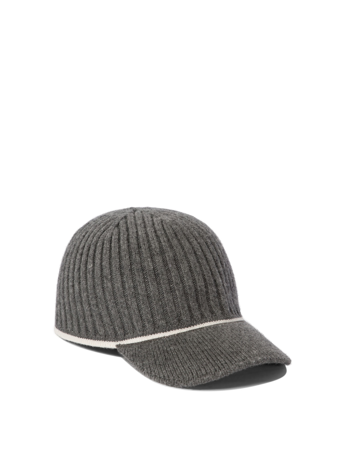 BRUNELLO CUCINELLI Grey Ribbed wool cap